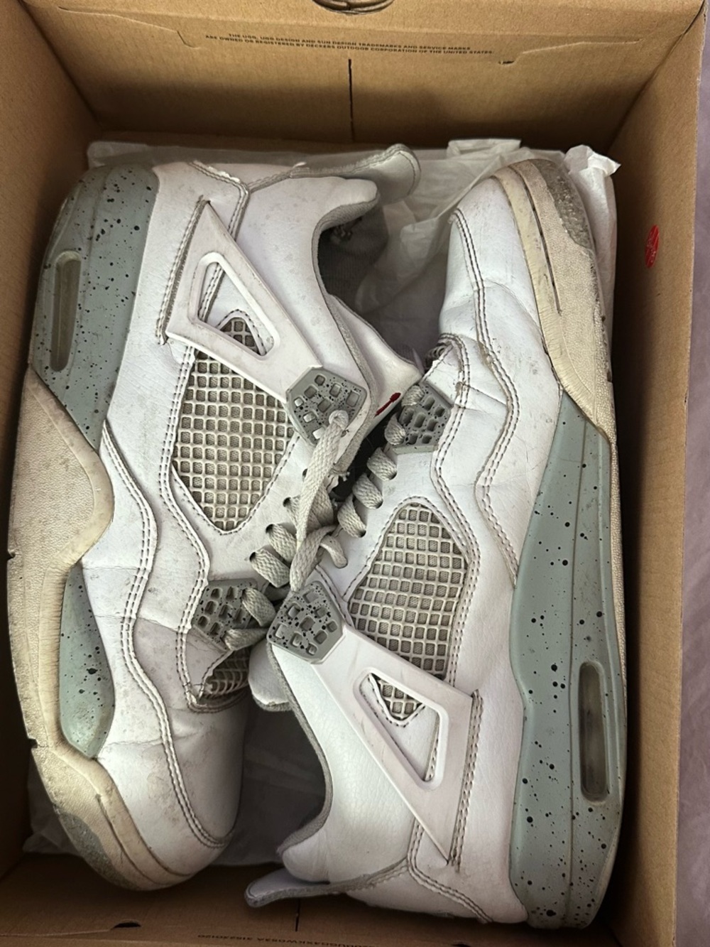 White and Grey Men's Athletic Sneakers -(Jordan 4s Oreo)